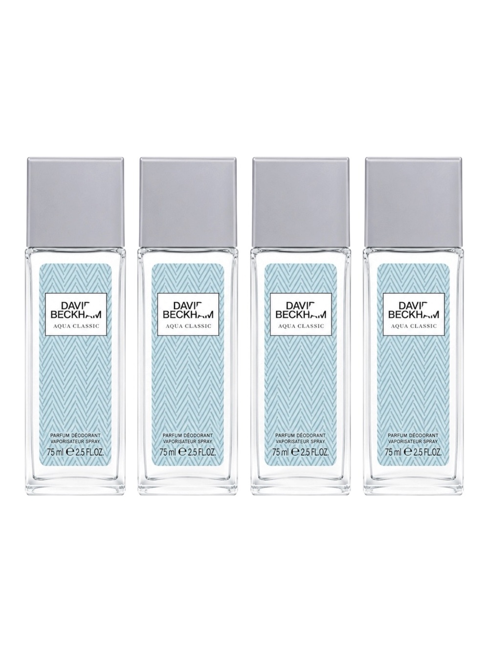 DAVID BECKHAM AQUA CLASSIC SCENT DEODORANT 75ML X4 - NEW, NO BOXES